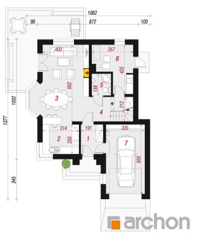  План первого этажа проекта Дом в рукколе